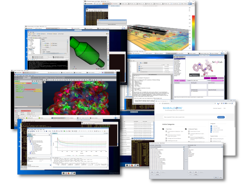 The Sabalcore remote desktop and job interface